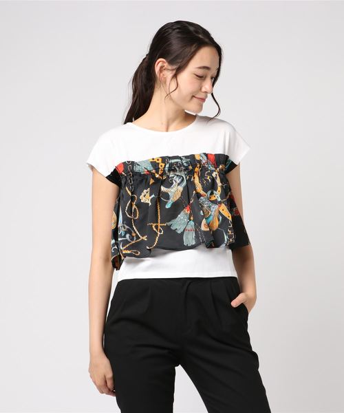 tシャツ スカーフドッキングトップス レディース 1.jpg
