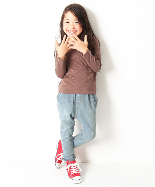 devirock（デビロック）の「デニムサルエルタックパンツ サルエルパンツ（デニムパンツ・キッズ・ネイビー/サックスブルー/ブルー系その他/ワンウォッシュ・110cm/100cm/120cm/130cm/140cm/150cm/160cm）」の13枚目の写真