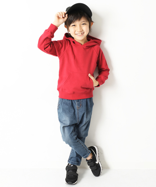 devirock（デビロック）の「デニムサルエルタックパンツ サルエルパンツ（デニムパンツ・キッズ・ネイビー/サックスブルー/ブルー系その他/ワンウォッシュ・110cm/100cm/120cm/130cm/140cm/150cm/160cm）」の6枚目の写真