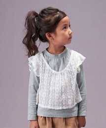 apres les cours | レースベスト付きTシャツ(Tシャツ/カットソー)