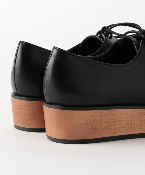green label relaxing（グリーンレーベルリラクシング）の「CFC プラットフォームレースアップ シューズ（3.5cmヒール） ◆（その他シューズ・レディース・ブラック/シルバー・S/M/L）」の9枚目の写真