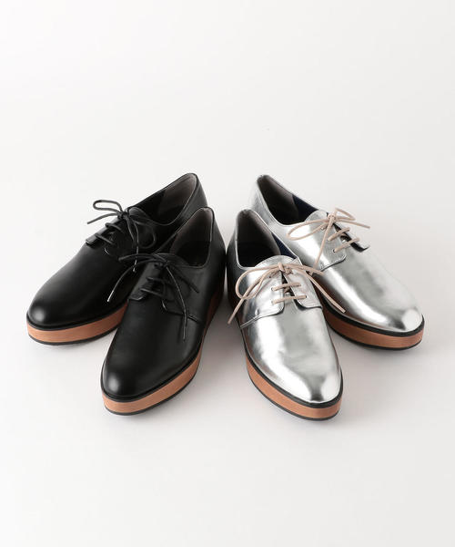 green label relaxing（グリーンレーベルリラクシング）の「CFC プラットフォームレースアップ シューズ（3.5cmヒール） ◆（その他シューズ・レディース・ブラック/シルバー・S/M/L）」の4枚目の写真