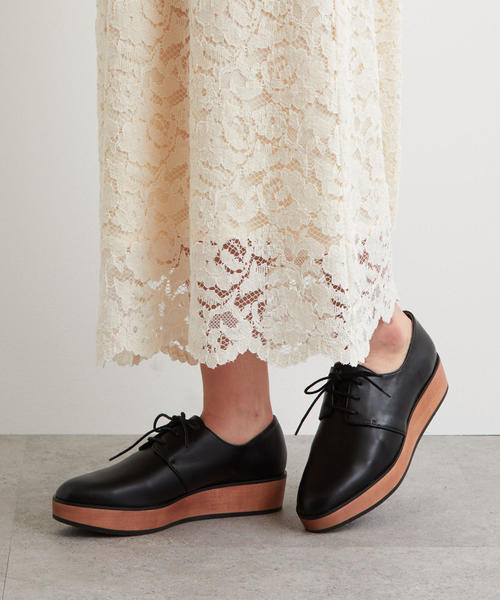 green label relaxing（グリーンレーベルリラクシング）の「CFC プラットフォームレースアップ シューズ（3.5cmヒール） ◆（その他シューズ・レディース・ブラック/シルバー・S/M/L）」の11枚目の写真