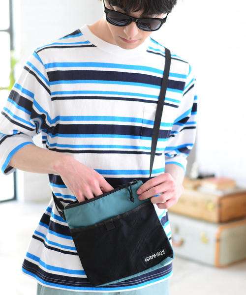 Gramicci（グラミチ）の「Gramicci(グラミチ)別注ナイロンサコッシュバッグ（ショルダーバッグ・メンズ・ターコイズブルー/ブラック・FREE）」の15枚目の写真