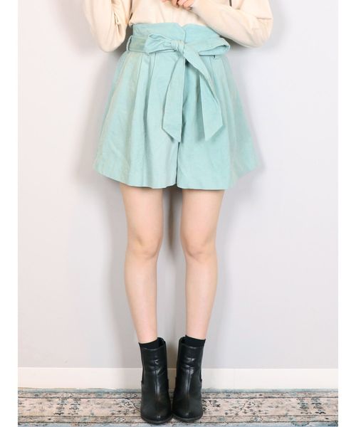 dazzlin（ダズリン）の「リボン付コーデュロイショートパンツ（その他パンツ・レディース・ベージュ/オフホワイト/ピンク/ミント・SMALL/MEDIUM）」の3枚目の写真