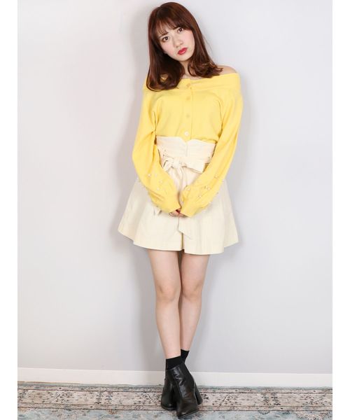 dazzlin（ダズリン）の「リボン付コーデュロイショートパンツ（その他パンツ・レディース・ベージュ/オフホワイト/ピンク/ミント・SMALL/MEDIUM）」の18枚目の写真