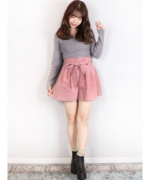 dazzlin（ダズリン）の「リボン付コーデュロイショートパンツ（その他パンツ・レディース・ベージュ/オフホワイト/ピンク/ミント・SMALL/MEDIUM）」の21枚目の写真