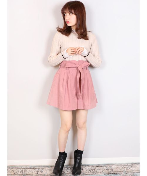 dazzlin（ダズリン）の「リボン付コーデュロイショートパンツ（その他パンツ・レディース・ベージュ/オフホワイト/ピンク/ミント・SMALL/MEDIUM）」の8枚目の写真
