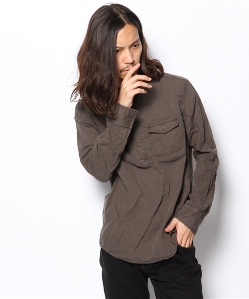 goa(ゴア)の「S.D.40'sシーチングヘンリーフルオーバー(Tシャツ/カットソー・メンズ・オフホワイト/チャコールグレー/モカ/カーキ・FREE)」の1枚目の写真