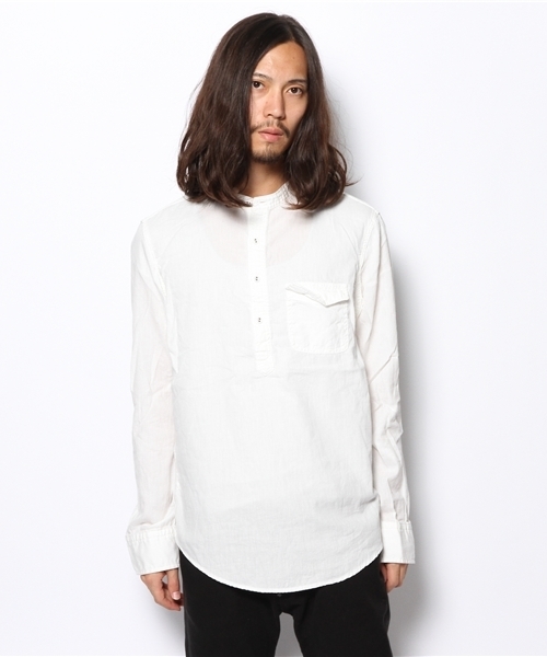 goa(ゴア)の「S.D.40'sシーチングヘンリーフルオーバー(Tシャツ/カットソー・メンズ・オフホワイト/チャコールグレー/モカ/カーキ・FREE)」の5枚目の写真