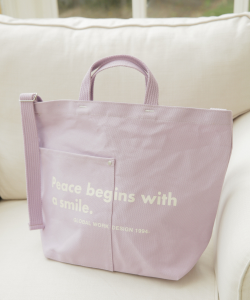 GLOBAL WORK（グローバルワーク）の「2WAYロゴBAG/822382（トートバッグ・レディース・その他3/その他2/その他1/その他/ブラック/グレー/パープル系その他5/ブラウン/カーキ/ピンク/ライトブルー/ブラック系その他/スカイブルー/ライトベージュ・FREE）」の9枚目の写真