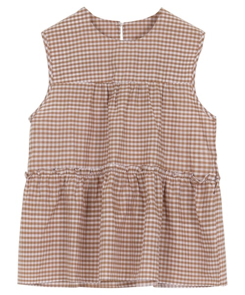 KOBE LETTUCE（コウベレタス）の「[トップスorチュニック]丈ティアードノースリーブブラウス（チュニック・レディース・ブラック/パープル/オフホワイト/カーキ/イエロー/ホワイト系その他/ブラック系その他/ベージュ系その他/グリーン系その他/ブルー系その他/パープル系その他/イエロー系その他/ベージュ系その他2/ブルー系その他2/ピンク系その他/ピンク系その他2・FREE）」の22枚目の写真