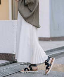 【WEB限定】ポリエステルツイルプリーツロングスカート