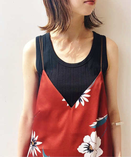 IENA(イエナ)の「針抜きランダムリブタンクトップ◆(Tシャツ/カットソー・レディース・ライトグリーン/アイボリー/ブラック/チョコ・FREE)」の2枚目の写真