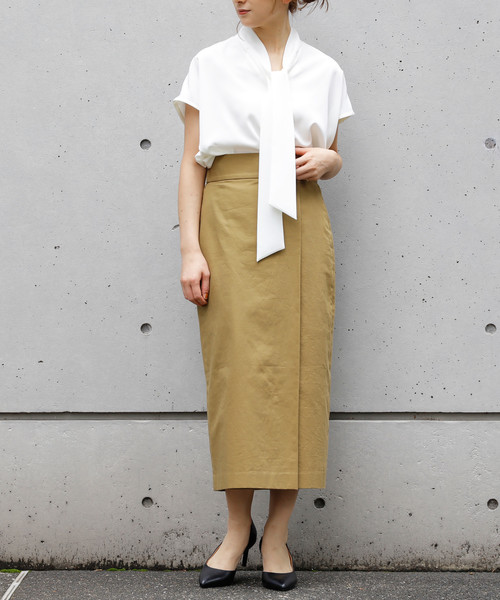 Liesse(リエス)の「巻き風スカート(スカート・レディース・キャメル/ブラック・S/M)」の10枚目の写真
