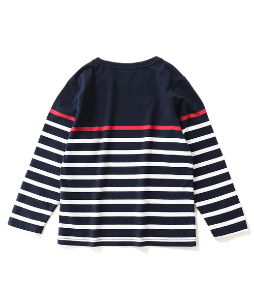 devirock（デビロック）の「パネルボーダー長袖Tシャツ（Tシャツ/カットソー・キッズ・ブルー系その他/ブルー系その他2/ブラック/ホワイト系その他/ホワイト系その他2/キャメル・100cm/110cm/120cm/130cm/140cm/150cm/160cm）」の10枚目の写真
