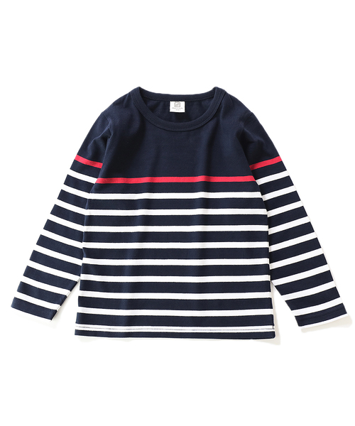 devirock（デビロック）の「パネルボーダー長袖Tシャツ（Tシャツ/カットソー・キッズ・ブルー系その他/ブルー系その他2/ブラック/ホワイト系その他/ホワイト系その他2/キャメル・100cm/110cm/120cm/130cm/140cm/150cm/160cm）」の16枚目の写真