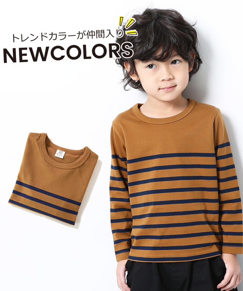 devirock（デビロック）の「パネルボーダー長袖Tシャツ（Tシャツ/カットソー・キッズ・ブルー系その他/ブルー系その他2/ブラック/ホワイト系その他/ホワイト系その他2/キャメル・100cm/110cm/120cm/130cm/140cm/150cm/160cm）」の13枚目の写真