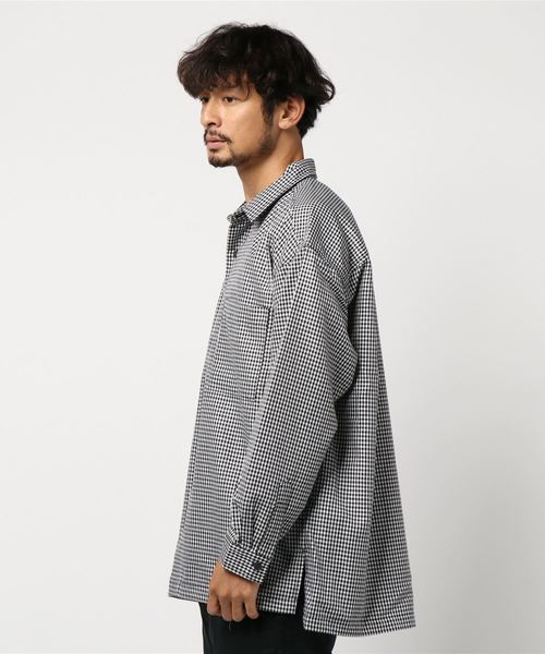 JUNRED（ジュンレッド）の「チェックＷパッチレギュラー（シャツ/ブラウス・メンズ・ブラック/ベージュ・S/M/L）」の3枚目の写真