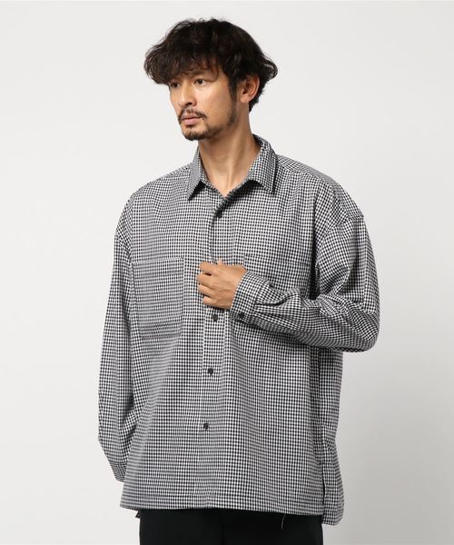 JUNRED（ジュンレッド）の「チェックＷパッチレギュラー（シャツ/ブラウス・メンズ・ブラック/ベージュ・S/M/L）」の12枚目の写真