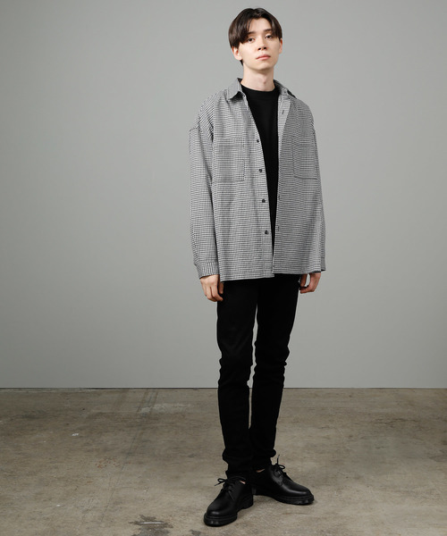 JUNRED（ジュンレッド）の「チェックＷパッチレギュラー（シャツ/ブラウス・メンズ・ブラック/ベージュ・S/M/L）」の7枚目の写真