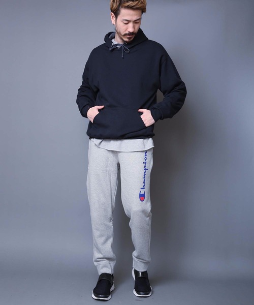 Champion(チャンピオン)の「【CHAMPION/チャンピオン】裏毛スクリプトロゴスウェットパンツ C3-Q203 テーパードシルエット ブランドロゴ(スウェットパンツ・メンズ・ブラック/グレー/チャコールグレー/ネイビー/ホワイト/ピンク/オフホワイト/オレンジ・LARGE/MEDIUM/X-LARGE/SMALL)」の19枚目の写真