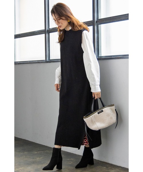 Bonjour Sagan ボンジュールサガン の ウールニットノースリーブワンピース ワンピース Wear