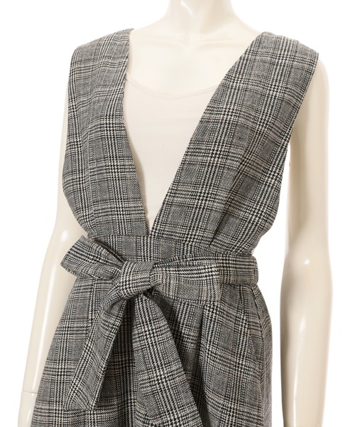 fifth（フィフス）の「チェックスカートコンビネゾン（つなぎ/オールインワン・レディース・ブラウン/グレー・SMALL/MEDIUM）」の9枚目の写真