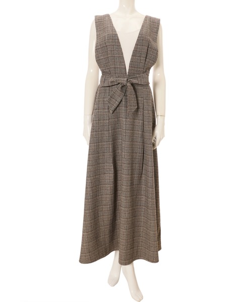 fifth（フィフス）の「チェックスカートコンビネゾン（つなぎ/オールインワン・レディース・ブラウン/グレー・SMALL/MEDIUM）」の16枚目の写真