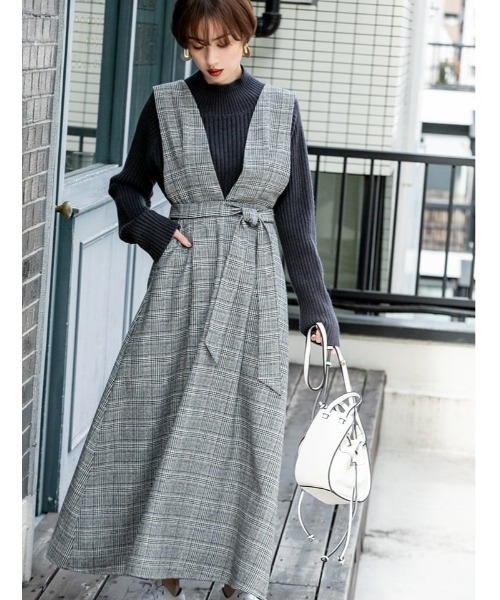 fifth（フィフス）の「チェックスカートコンビネゾン（つなぎ/オールインワン・レディース・ブラウン/グレー・SMALL/MEDIUM）」の17枚目の写真