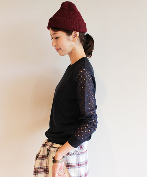 BEAUTY&YOUTH UNITED ARROWS（ビューティーアンドユースユナイテッドアローズ）の「BYSF ∵レーススリーブ裏毛8分袖プルオーバー　◆（Tシャツ/カットソー・レディース・グレー/ターコイズブルー/ネイビー・FREE）」の11枚目の写真