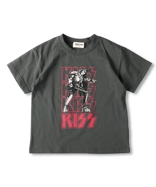 RADCHAP（ラッドチャップ）の「【KISS/キス】コラボBIG半袖Tシャツ（Tシャツ/カットソー・キッズ・チャコールグレー/イエロー・90cm/110cm/100cm/120cm/130cm/140cm/150cm）」の2枚目の写真