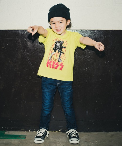 RADCHAP（ラッドチャップ）の「【KISS/キス】コラボBIG半袖Tシャツ（Tシャツ/カットソー・キッズ・チャコールグレー/イエロー・90cm/110cm/100cm/120cm/130cm/140cm/150cm）」の3枚目の写真