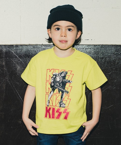 RADCHAP（ラッドチャップ）の「【KISS/キス】コラボBIG半袖Tシャツ（Tシャツ/カットソー・キッズ・チャコールグレー/イエロー・90cm/110cm/100cm/120cm/130cm/140cm/150cm）」の4枚目の写真