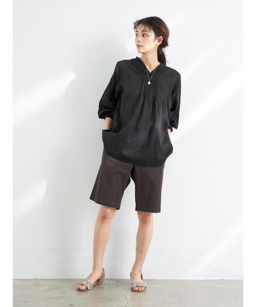 CRAFT STANDARD BOUTIQUE（クラフトスタンダードブティック）の「ツイルストレッチショートパンツ（その他パンツ・レディース・チャコールグレー/ベージュ/ネイビー・LL/S/M/L）」の9枚目の写真