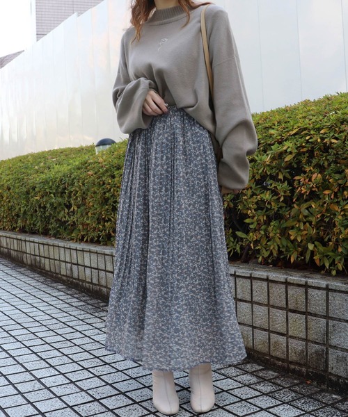 PairPair（ペアペア）の「花柄プリーツスカート（スカート・レディース・アイボリー/ブラック/ベージュ/ブルー・FREE）」の11枚目の写真