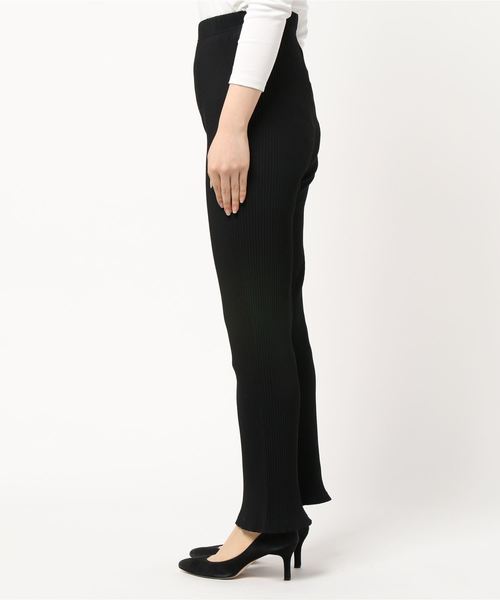 KOBE LETTUCE（コウベレタス）の「細リブカットソーワイドパンツ（その他パンツ・レディース・ライトブルー/ブラック/オフホワイト・FREE）」の4枚目の写真