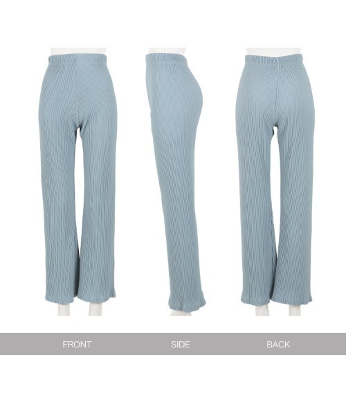KOBE LETTUCE（コウベレタス）の「細リブカットソーワイドパンツ（その他パンツ・レディース・ライトブルー/ブラック/オフホワイト・FREE）」の12枚目の写真