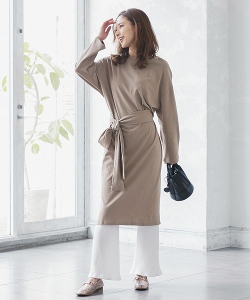 KOBE LETTUCE（コウベレタス）の「細リブカットソーワイドパンツ（その他パンツ・レディース・ライトブルー/ブラック/オフホワイト・FREE）」の7枚目の写真