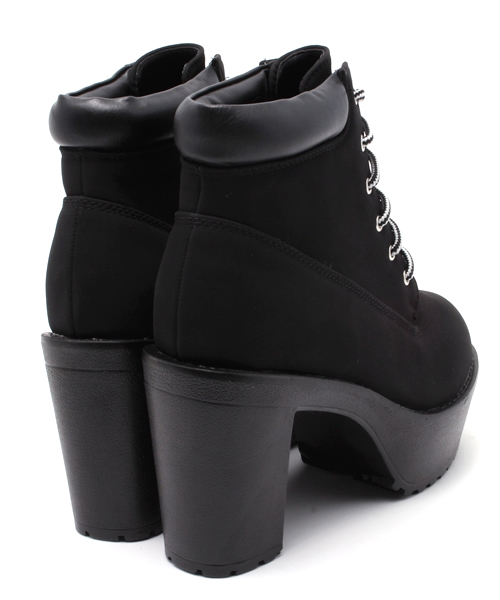 WEGO（ウィゴー）の「WEGO/タンクヒールブーツ（ブーツ・レディース・ブラック/キャメル・LARGE/MEDIUM）」の9枚目の写真