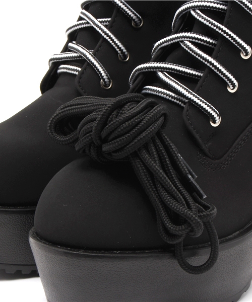 WEGO（ウィゴー）の「WEGO/タンクヒールブーツ（ブーツ・レディース・ブラック/キャメル・LARGE/MEDIUM）」の5枚目の写真