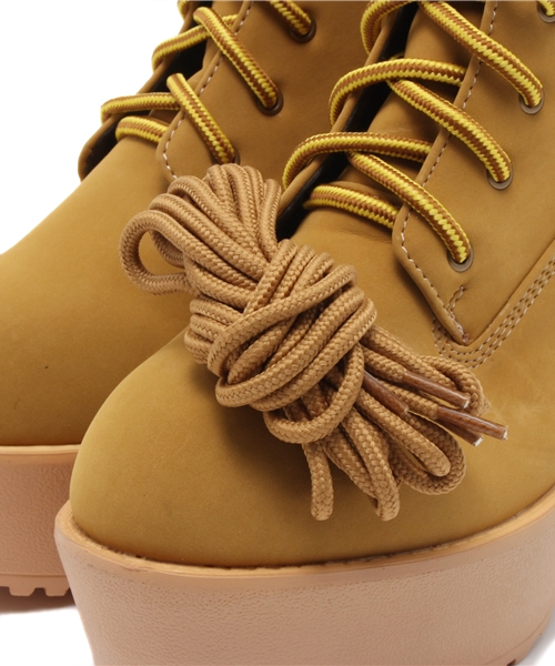 WEGO（ウィゴー）の「WEGO/タンクヒールブーツ（ブーツ・レディース・ブラック/キャメル・LARGE/MEDIUM）」の6枚目の写真