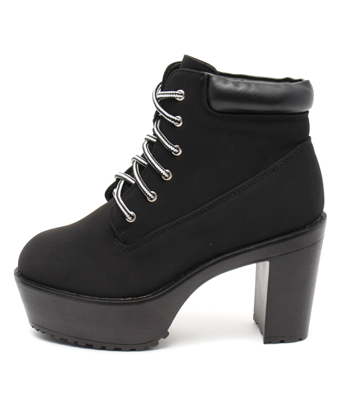 WEGO（ウィゴー）の「WEGO/タンクヒールブーツ（ブーツ・レディース・ブラック/キャメル・LARGE/MEDIUM）」の7枚目の写真