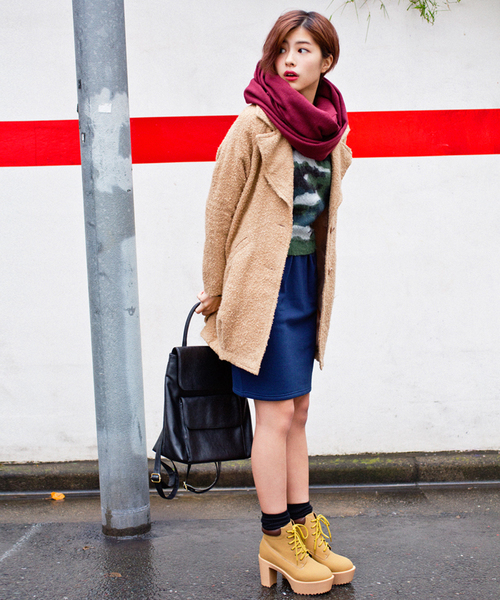 WEGO（ウィゴー）の「WEGO/タンクヒールブーツ（ブーツ・レディース・ブラック/キャメル・LARGE/MEDIUM）」の13枚目の写真