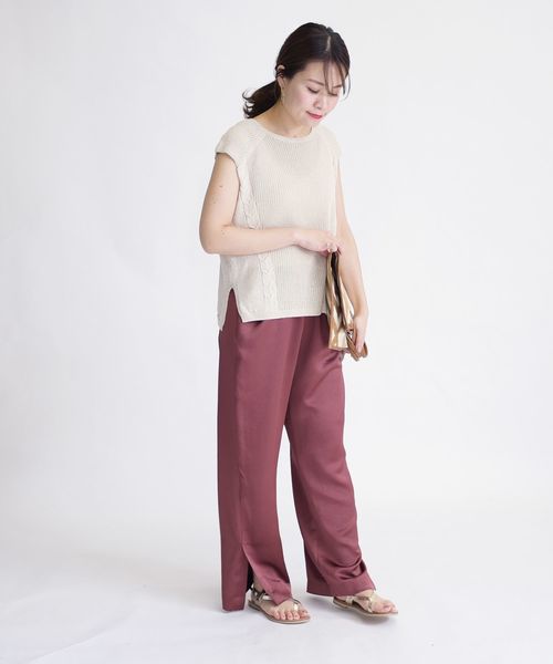 SHIPS(シップス)の「サテンパンツ(その他パンツ・レディース・オフホワイト/ベージュ系その他/ロイヤルブルー/レンガ・ONE SIZE)」の12枚目の写真
