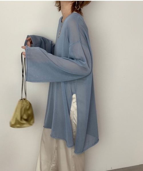 CFT.（シフト）の「CFT. Summer knit sheer PO（ニット/セーター・レディース・ブラック/アイボリー/ミント/ブルー・FREE）」の4枚目の写真