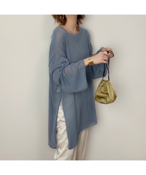 CFT.（シフト）の「CFT. Summer knit sheer PO（ニット/セーター・レディース・ブラック/アイボリー/ミント/ブルー・FREE）」の15枚目の写真