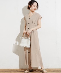 natural couture | フロント釦ノースリーブワンピース Sサイズ(ワンピース)
