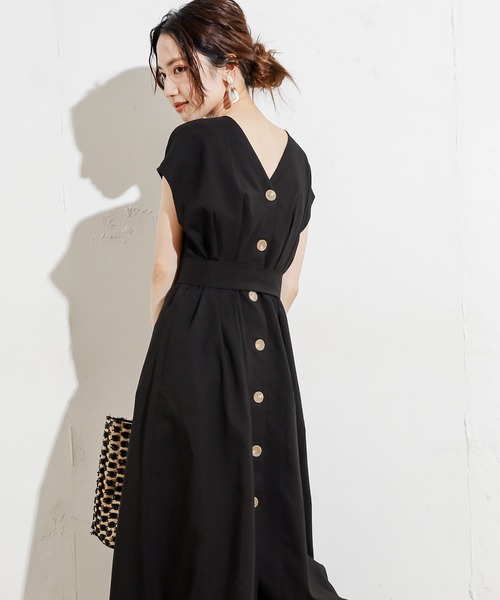 natural couture（ナチュラルクチュール）の「フロント釦ノースリーブワンピース Sサイズ（ワンピース・レディース・ブラック/ベージュ/グリーン/モカ/ストライプ/ブラック系その他/レンガ・SMALL）」の20枚目の写真