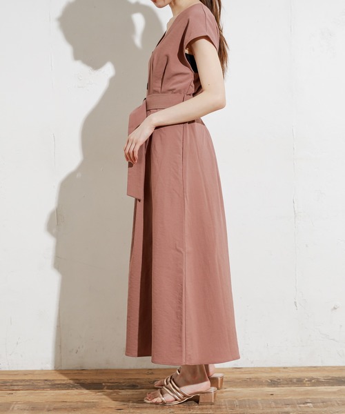 natural couture（ナチュラルクチュール）の「フロント釦ノースリーブワンピース Sサイズ（ワンピース・レディース・ブラック/ベージュ/グリーン/モカ/ストライプ/ブラック系その他/レンガ・SMALL）」の10枚目の写真